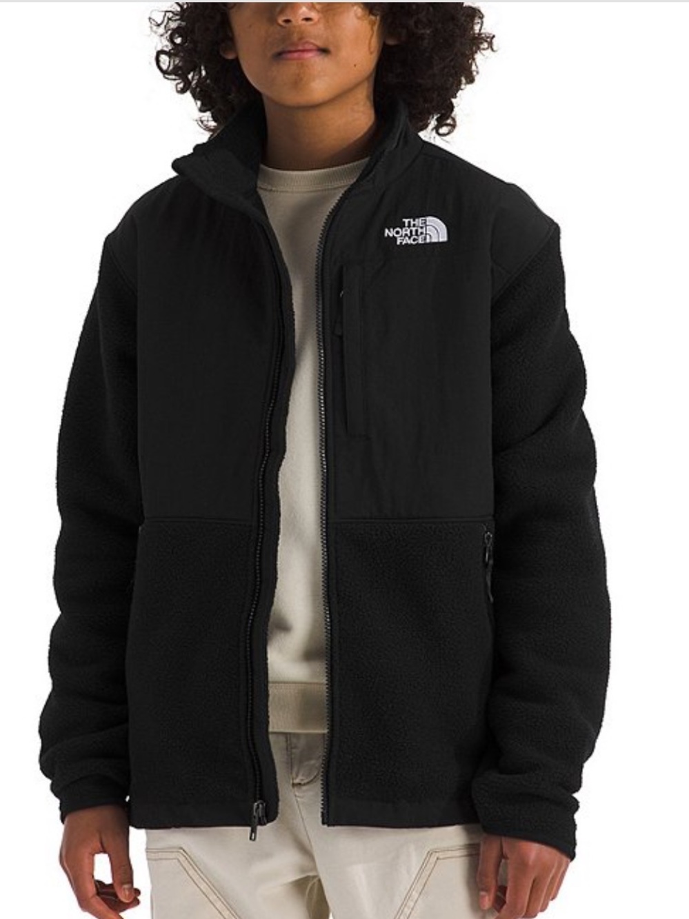 The North Face Kids Denali Black Youth Full-Zip Fleece Jacket Large 10-12